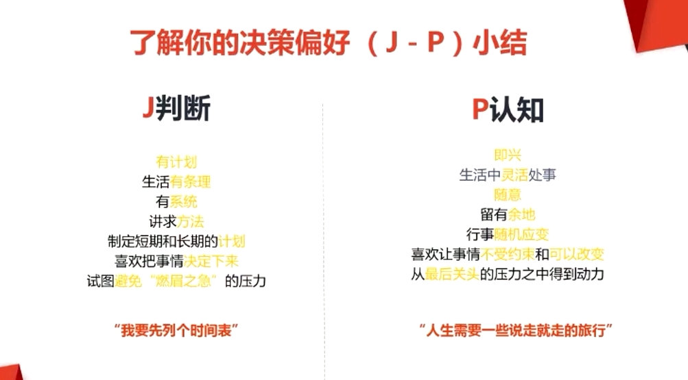 mbti了解你的決策偏好(J-P)小結